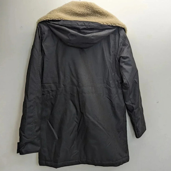NWT Burton Hazelton Sherpa Collar Coat in Black Size Small - Picture 3 of 10